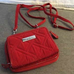 Vera Bradley Wristlet Crossbody On The Square Tango Red